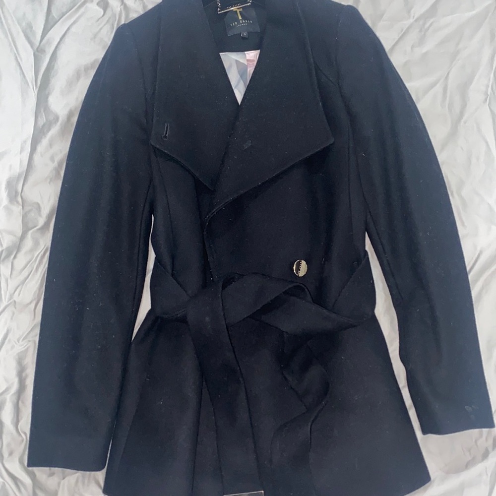 Black Ted Baker trench coat size 1